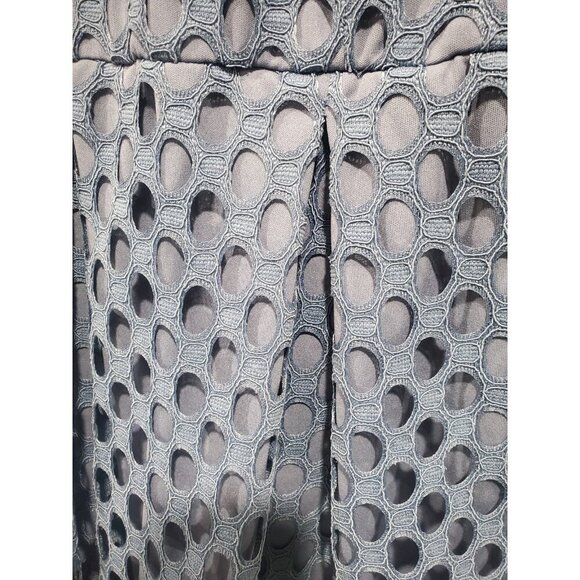 Lane Bryant Blue Sleeveless Geo Eyelet Lace Mesh A Line Fit & Flare Dress Sz 24 - Picture 15 of 16